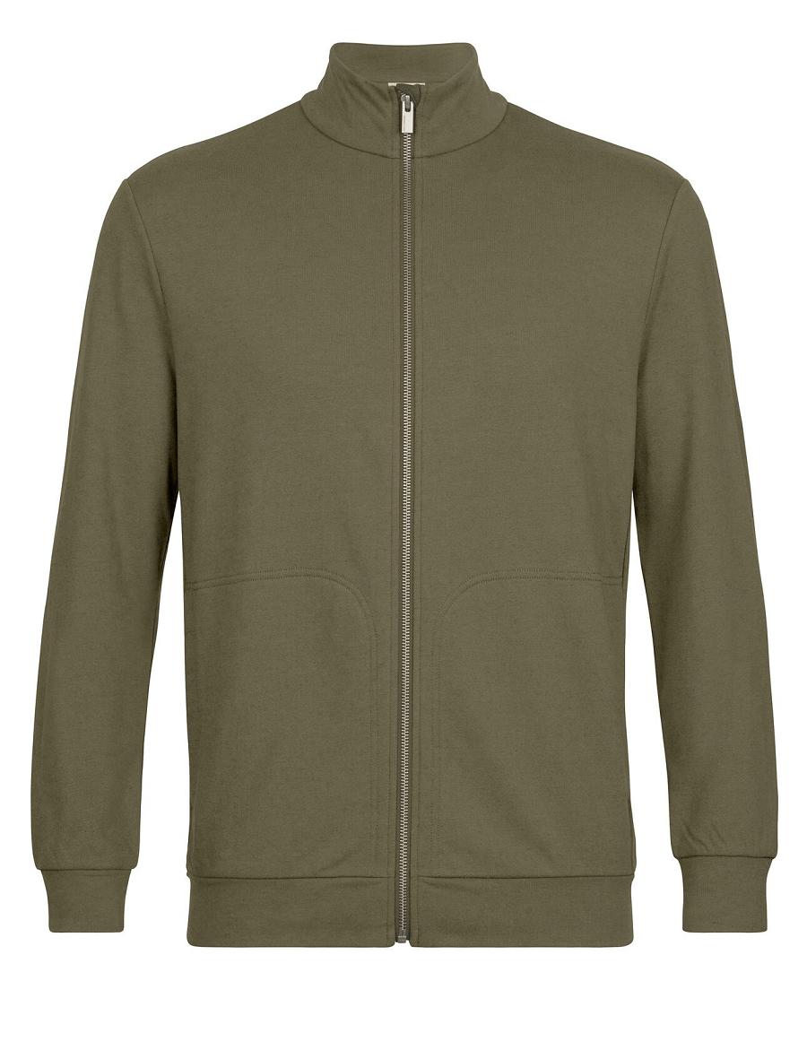 Loden Icebreaker Merino Central II Long Sleeve Zip Men's Hoodie | AU 1280PJJQ